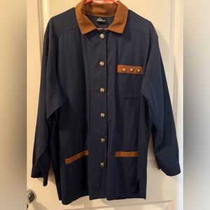 Pyke Ltd. Navy and Shirt Jacket w/Brown Trim